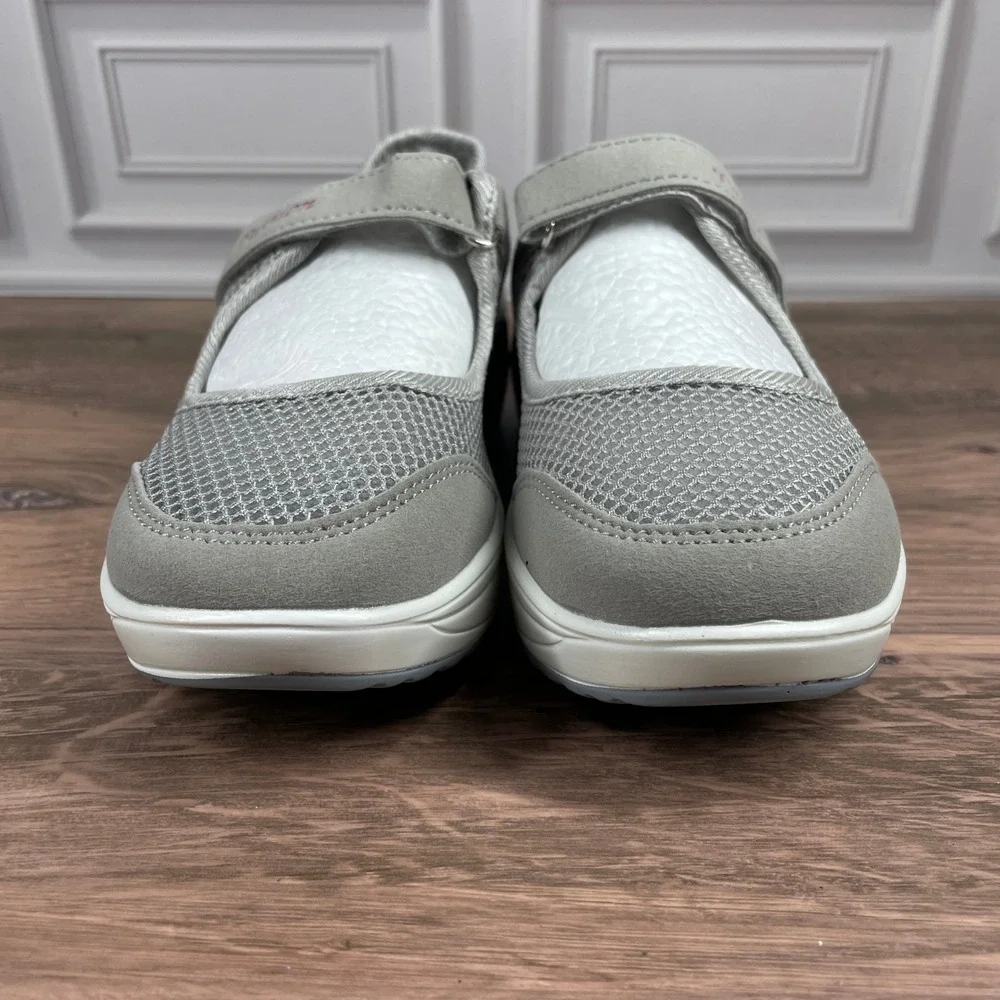 Fashion Orthopedic Comfort Walking Shoes‎ Womens Mary Jane Lightweight Gray Sz 5